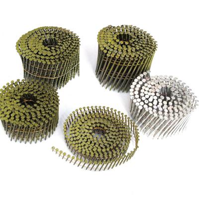 China High Quality Flat Sc Yellow Galvanized Coil Roofing Nail for sale