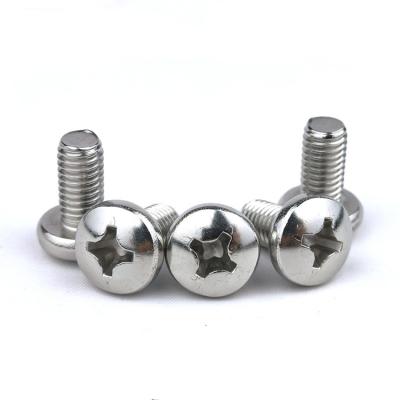 China Hot sale55mm Pan stainless steel pan head screw gb818 pan head stainless steel cross recessed machine screw for sale