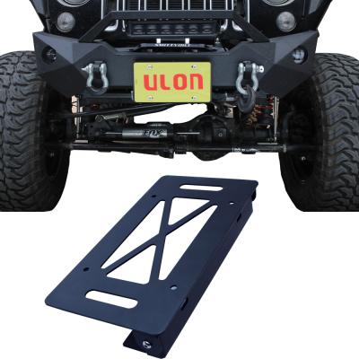 China Universal Flip-Up License Plate Holder for Winch Front License Plate for Jeep Wrangler TJ YJ JK JKU JL and Gladiator JT Truck Tacoma Tundr for sale