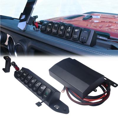 China Steel 6 Gang Rock Switch Panel System for 2018-2022 Jeep Wrangler JL JLU Gladiator (Sports, Sahara, Liberty and Rubicon, but not EV) for sale