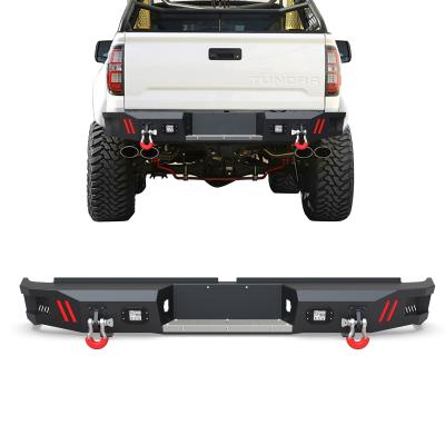 China Steel bumper bar with anti-skid plate and 2x18W LED lights for 2007-2013 Tundra, Tundra Toyota Textured Black Rear Bumper for sale