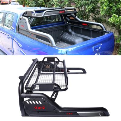 China Offroad Truck Bed Extended Rack Roll Bar Cage Steel Luggage Basket Carrier High Custom For Pickup Trucks for sale