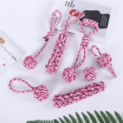 China High Quality Stocked Rope Knot 7pcs Pet Toys Teeth Cleaning Cotton Rope Ball Chew Game Bite Toy Canvas Set for sale