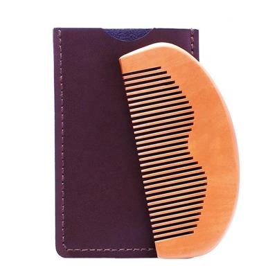 China Home Portable Wide Natural Wooden Peach Comb Pocket Lice Tooth Tooth Wooden Comb For Men for sale