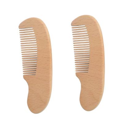 China Custom Logo Mini Pocket Wood Detangling Lice Home Comb Natural Beech Wood Beard Comb for sale