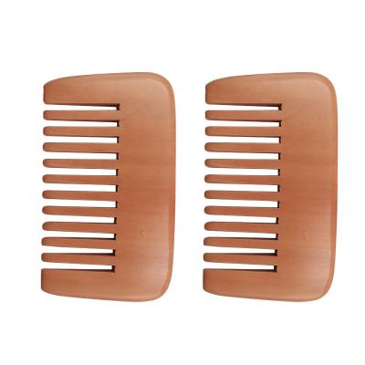 China Home Wholesale Custom Logo Mini Pocket Wide Tooth Beard Comb Natural Pear Wood Comb For Men for sale