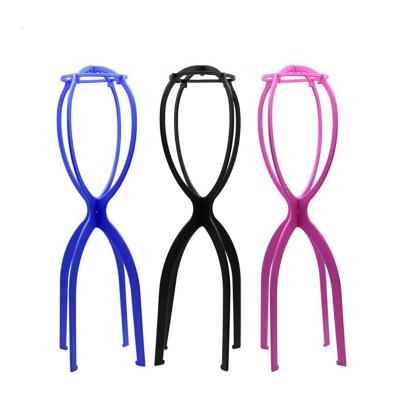 China Wig Stand Private Label 3 Colors Wig Stand 50cm Wig Display Stand Tripod Plastic Larger Wig Stands for sale