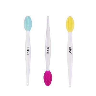 China Custom Logo Hair Beauty Care Nose Clean Tools Nose Clean Brush Blackhead Removal Double Sided Silicone Exfoliating Soft Lip Brush for sale