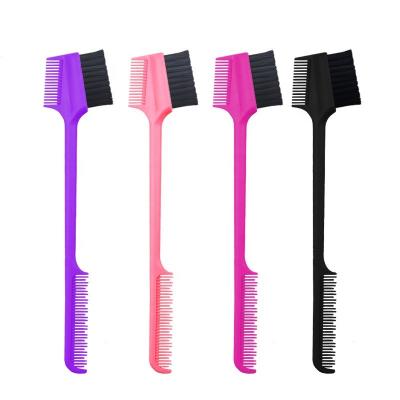 China Hair Beauty Care New 3 in 1 Multi Color Double Edge Control Master Hairbrush Logo Edge Brush Eyebrow Brush Custom Made For Women for sale