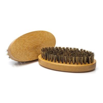 China OEM Private Label Boar Bristle Natural Bamboo Beard Brush Premium Oval Bamboo Brush Set for sale