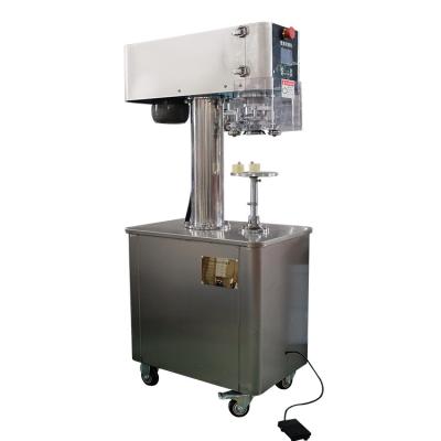 China Easy Open Pneumatic Soft Drinks Drum Cap Tin Aluminum Can Sealer Metal Seaming Sealing Machine for sale