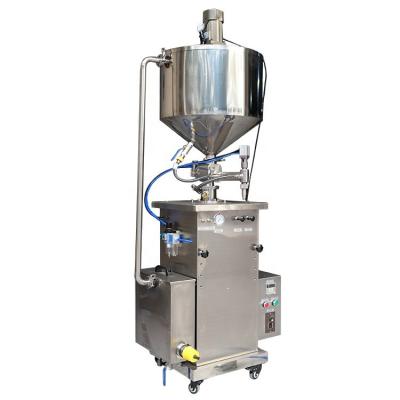 China Pneumatic Piston Heating Mixer Hot Gloss Tube Mascara Lip Gloss Liquid Paste Filling Machine for sale