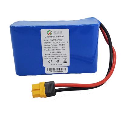 China Customizable Toys High Capacity 18650 Li Ion Battery 10400mAh 11.1V Lithium Battery Pack for sale