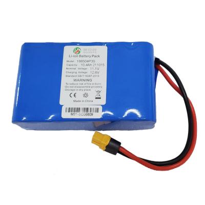 China Premium Rechargeable Toys 3S4P Lithium Ion Battery 10.4Ah 11.1V 18650 Battery Pack for sale