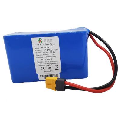 China LED Lights High Capacity Rechargeable 18650 Lithium 10.4Ah Ion Battery 11.1V Battery Pack for sale