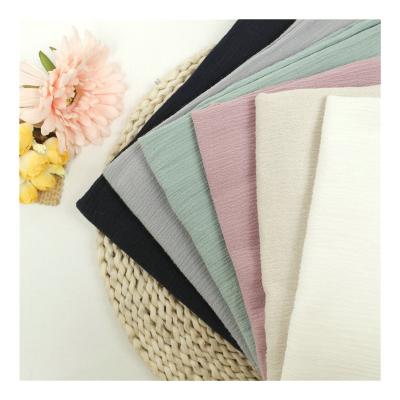 China Organic customize fabric 100%cotton smooth yoryu fabric ruffle fold crepe cotton fabric for women dress for sale