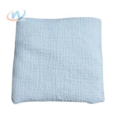 China Good Quality 100%cotton Organic Double Layer Crepe Fabric Staple Dot Solid Woven Fabric Soft Feeling For Bath Towel for sale