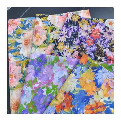 China Custom high quality organic digital print flower poplin fabric 100s 100%cotton soft lightweight fabric for women dress for sale