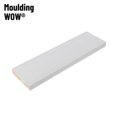 China MouldingWow Modern SS-4007 s3s s4s Gesso coated custom interior decorative molding wood molding solid wood planking staircase for sale