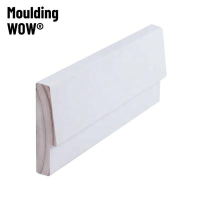 China MouldingWow DW-0057 Modern Interior Door Moldings Primed Wood Moldings Custom Molding Wood Molding for sale