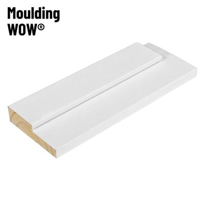 China MoldingWow DW-0029 Modern Molding Door Frames MDF China Faux Wood Beam Moldings Primed Wood Trim for sale