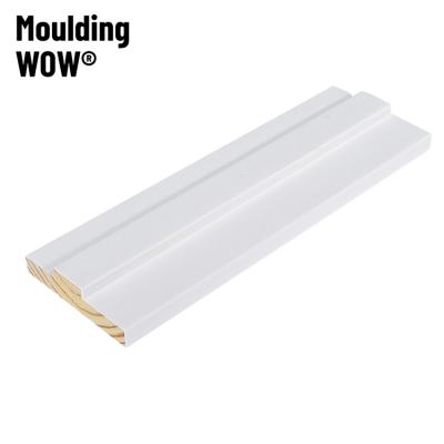 China MouldingWow DW-0001 Modern Custom Wood Door Frame Molding And Decorative Millwork Molding MDF White Primed Wood Molding for sale