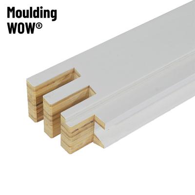 China MoldingWow DW-0084 Modern Wood Molding Door And Window Wood Moldings Door Jamb Primed Decorative Molding MDF scotia wood molding for sale