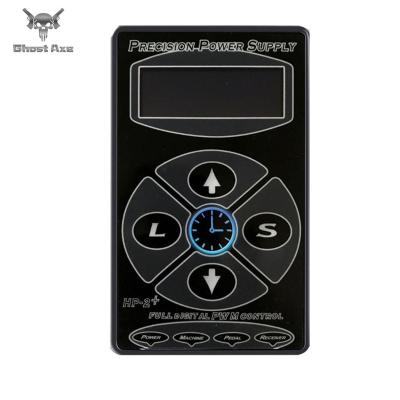 China Newest Black Hurricane HP-2 Permanent Tattoo Power Supply Digital LCD Display Tattoo Power Supply Double Machines for sale