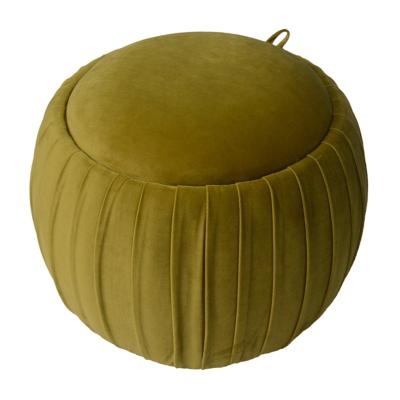 China Multifunctional Foldable Velvet Storage Stool Pouf for sale