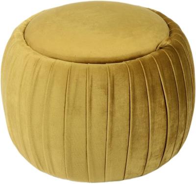 China Removable Cover Ottoman Round Pouf With Storage Velvet Pouf Large Chest Floor Footrest Stool for sale