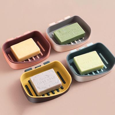 China Cheap Viable Wholesale Plastic Soap Holder Double Layers Design Fashion Multi Colors for sale