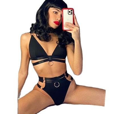 China 2021new Women's Sexy Garter Lingerie Fashion Bra Sports Underwear Set Gathered V-Neck Vest Women's Suit for sale