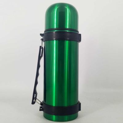 China Custom Business Logo Vacuum Insulated Water Bottle Travel Promotional Vacuum Flask With Straps 1000ml for sale