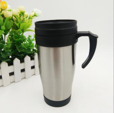 China Durable 16oz Stainless And Plastic Double Wall Travel Cup Car Cup Travel Cup With Lid And Handle for sale