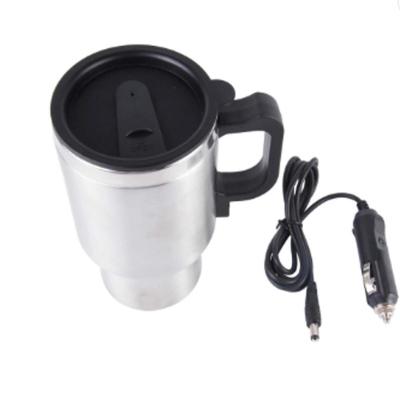 China Business Stainless Steel Electric Car Kettle Passionate Coffee Mug With Charger Cigarette Lighter Heating Mug for sale