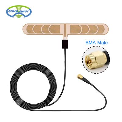 China Plastic Digital Indoor TV - Portable Indoor Outdoor TV Antenna for ATSC/DVB-T2 Television with 20dB Gain Active Antenna for sale