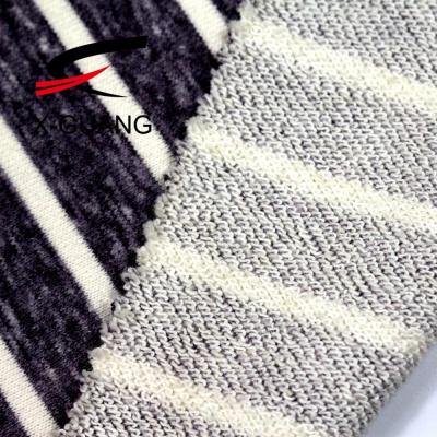 China Factory Price CVC Hacci Terry Stripe 33% Tear-Resistant Polyester 67 French Cotton For Hoodie T-Shirt for sale