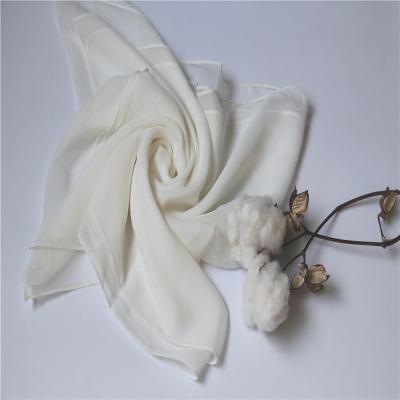 China China factory sale georgette scarf 100% silk undyed silk women light warm silk hijab soft touch feeling white silk scarf for sale