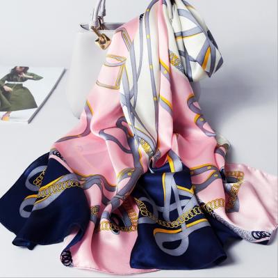 China Custom digital printing logo shawl scarf factory sale pure silk scarf soft elegant warm silk long scarf for sale