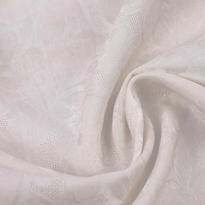 China Hangzhou Sustainable Fabric Dupion Floral Design Cotton White Natural Silk Fabric For Clothing for sale