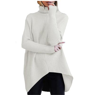 China Anti-wrinkle Christmas Festival Winter Sweater Plus Size Solid Color Long Sleeve Knitted Women Sweater for sale