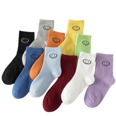 China 2021 new fashion children's QUICK-DRY logo boy and girl customized smiley face socks for sale