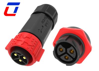 China 50A 3 pin waterdicht draad aan het bord connector man en vrouw M25 push vergrendeling Te koop