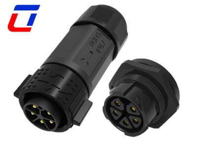 China Waterdicht 5 pin mannelijk vrouwelijk aansluiting IP67 30A High Current Power Connectors Te koop