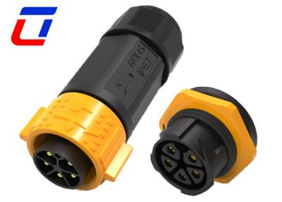 China 5 pin hoogstroomdraad aan het bord connector IP67 30A Plug And Socket kabel connector Te koop