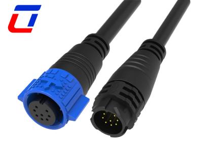 China Cable de conexión masculino femenino de 8 pines Conector impermeable IP67 M19 con bloqueo por empuje en venta