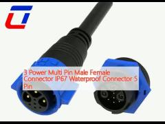 3 Power Multi Pin Male Female Connector IP67 Waterproof Connector 5 Pin