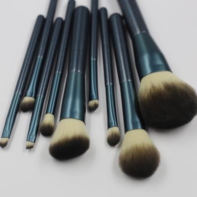 China Makeup Brush 9 PCS Handle Vegan Hair Makeup Artist Brush Deep Blue Makeup Brush Mass Customization for sale