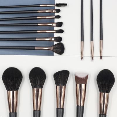 China Classic Makeup Brush Set OEM ODM 15pcs Black With Thick Aluminum Tube Full Function Makeup Brush Set for sale