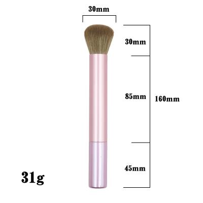 China Rose Gold Long Tube Brush Vegan Circular Shape Blush Makeup Brush Material Accept Custom Made for sale